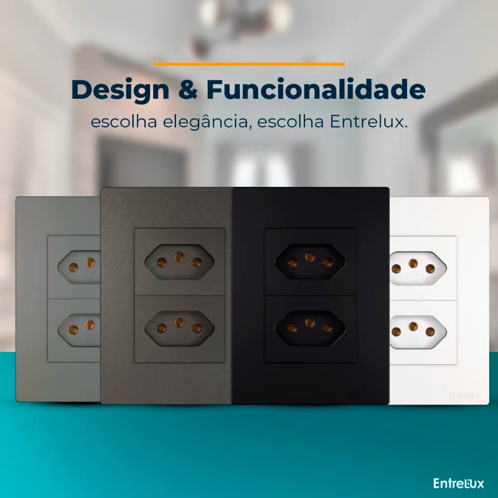 Conjunto 2 Tomadas Universal 10a / 20a 2p+t 4x2 110v 250v Entrelux