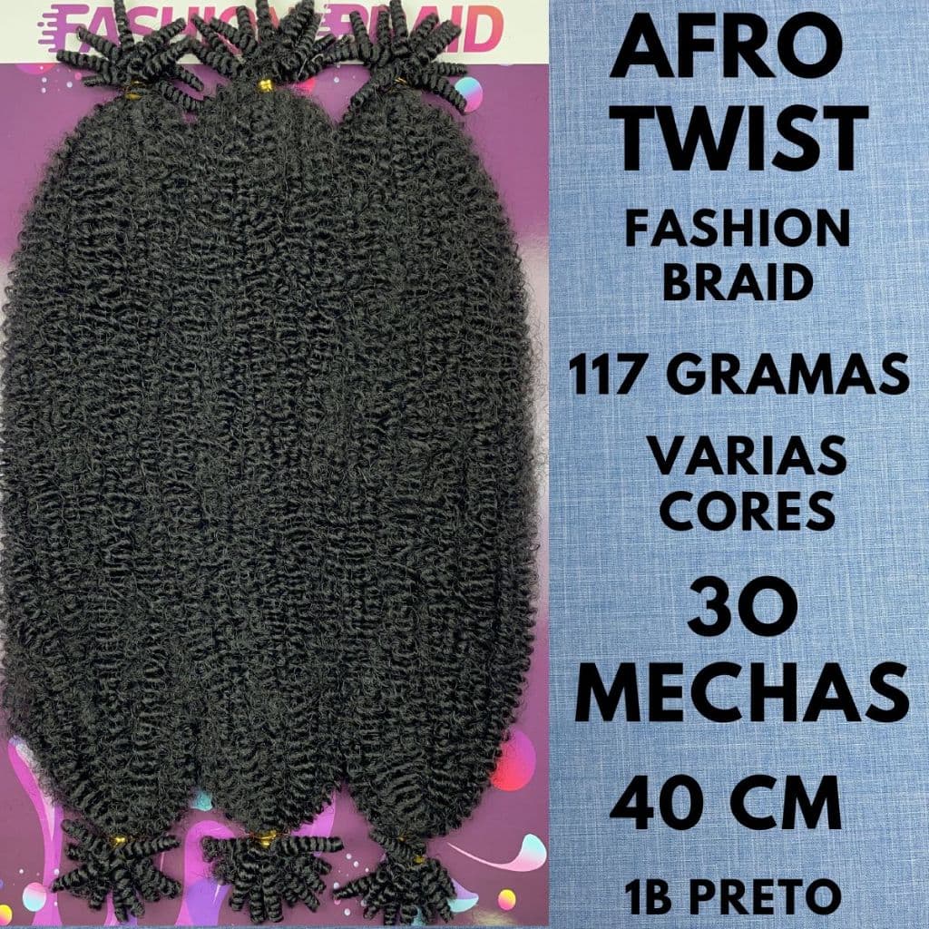 AFRO TWIST 40cm FASHION BRAID Cabelo Afro CROCHET BRAIDS Orgânico.