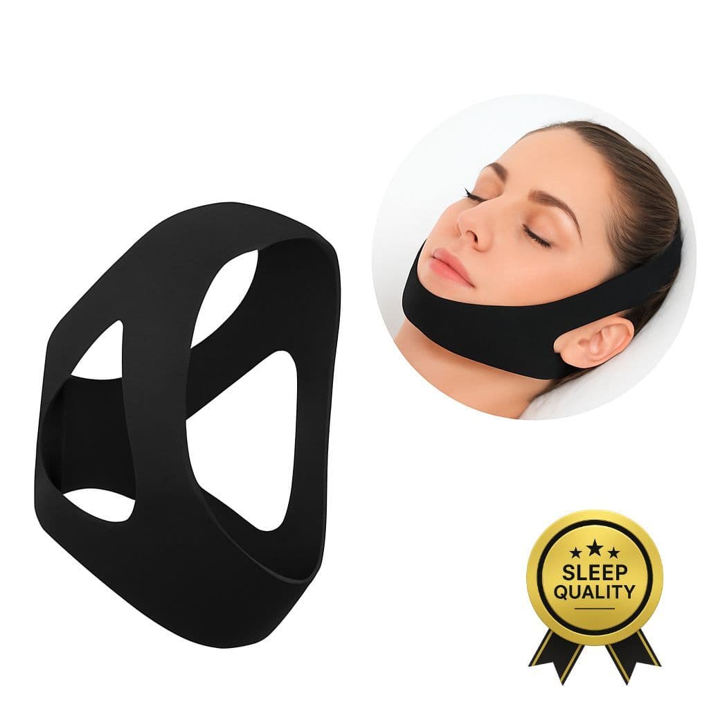 Máscara Faixa De Cabeça Anti Ronco Apneia Ajustável Preto Ajustável