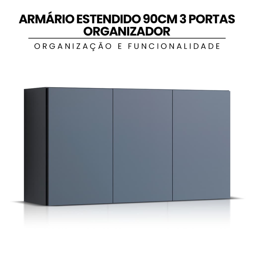 Armário Estendida 90cm 3 Portas Organizador