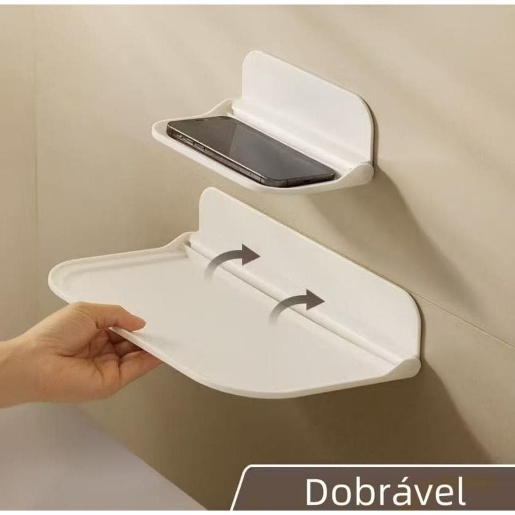 Prateleira Organizadora sem Furo Dobrável -Capacidade | Cozinha, Banheiro, Quarto, Lavanderia | Fácil Instalação