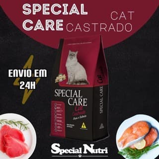 RAÇÃO Kit 3 Special Care Cat Castrado – 3×1 kg | Atum e Salmão SEM CORANTES