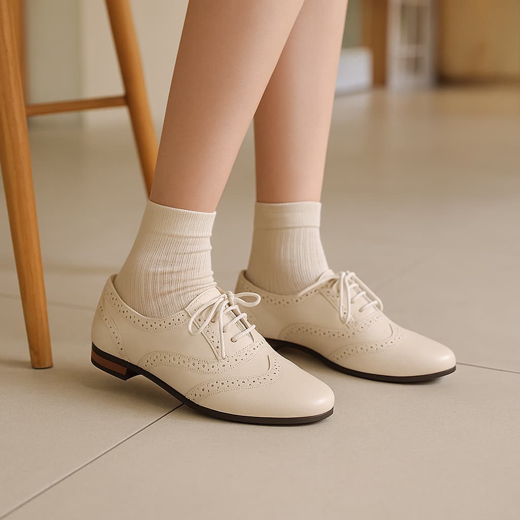 Oxford Feminino Clássico em Couro Confortável Elegante Trabalho Casual Delicado Retrô Eventos Dia