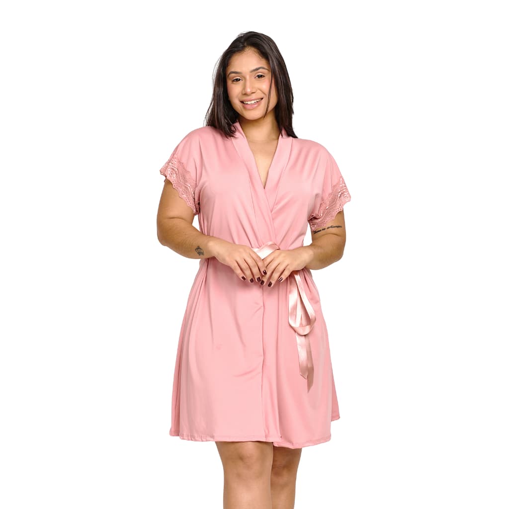Robe Hoby Microfibra Luxo Sensual Conforto Hobby Roupão Lua De Mel Roupa De Dormir | 811