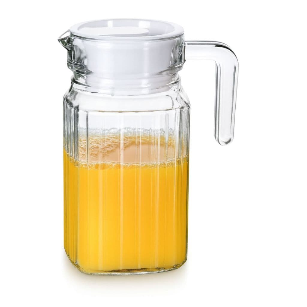 Jarro de Vidro Jarra para Suco água 1L ou 500ml Casa Jarra para Cozinha Vidro Com Tampa