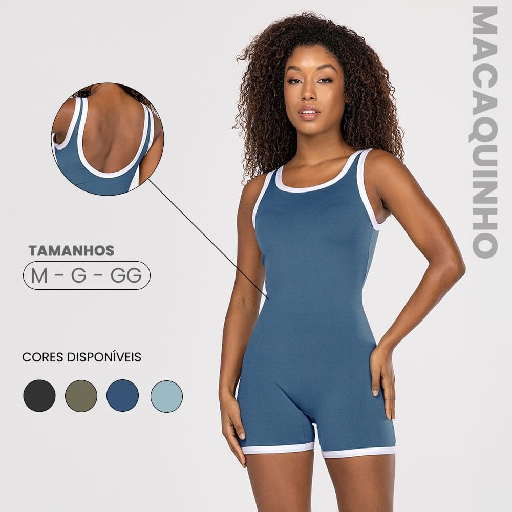 Macaquinho Premium Fitness Feminino Compressão – Costa Nua Conforto, Estilo e Performance