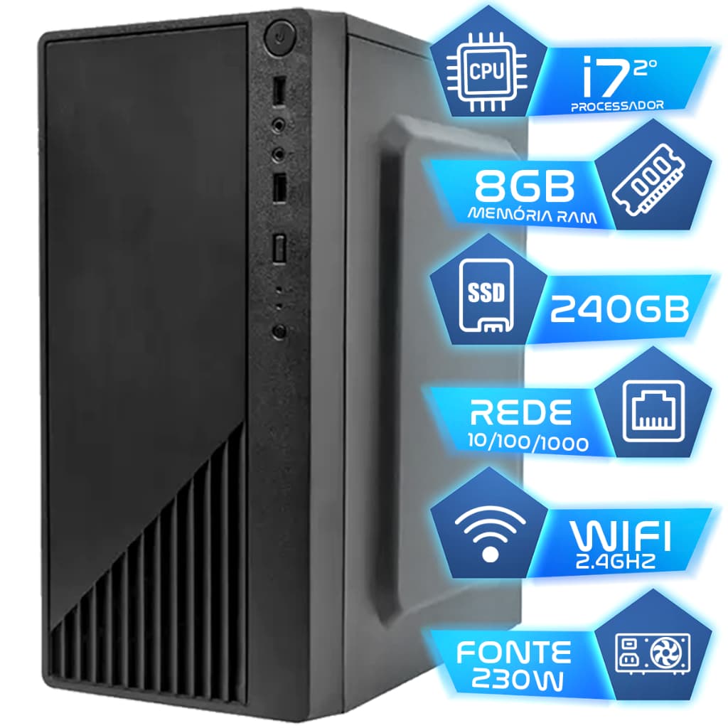 Pc Computador I7 Intel Core Ssd 240gb Memoria 8gb