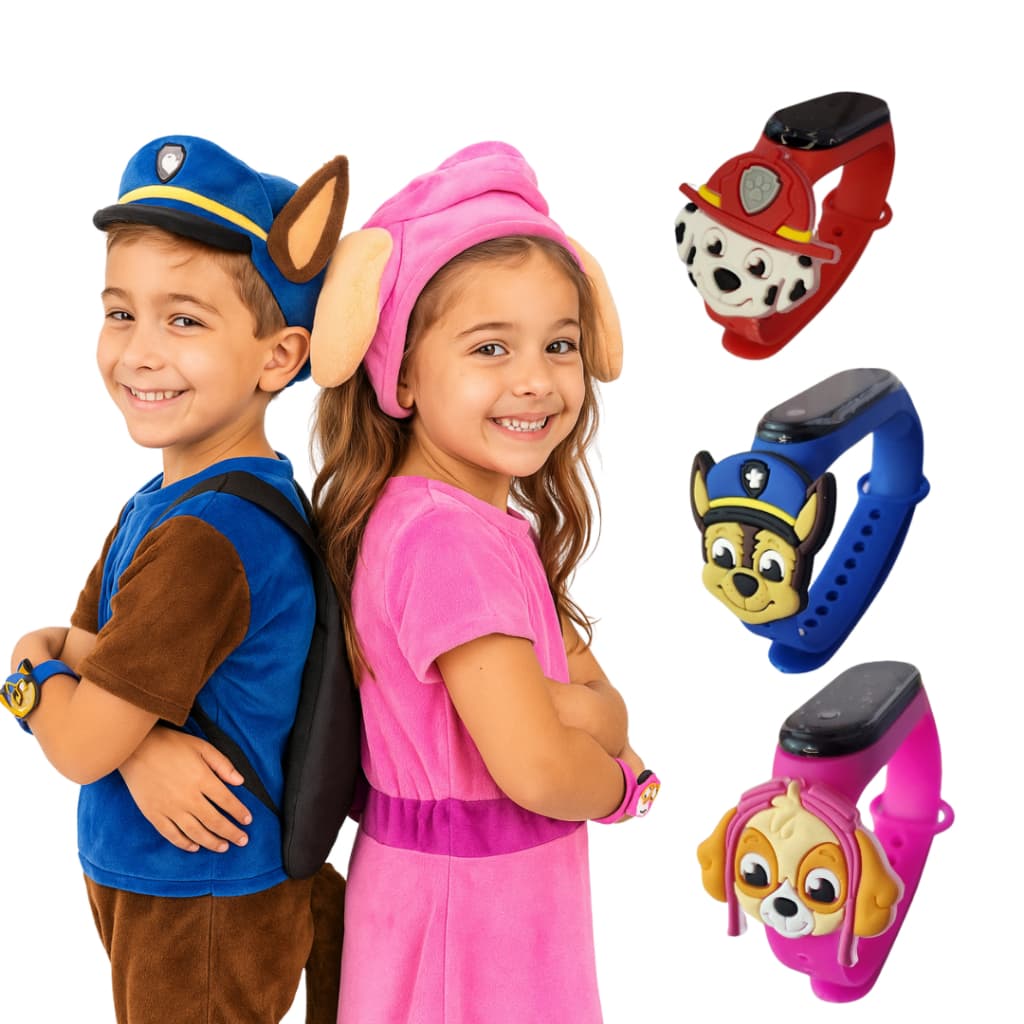 Relógio Infantil Digital Menino & Menina a Prova ´D Água Patrulha Canina