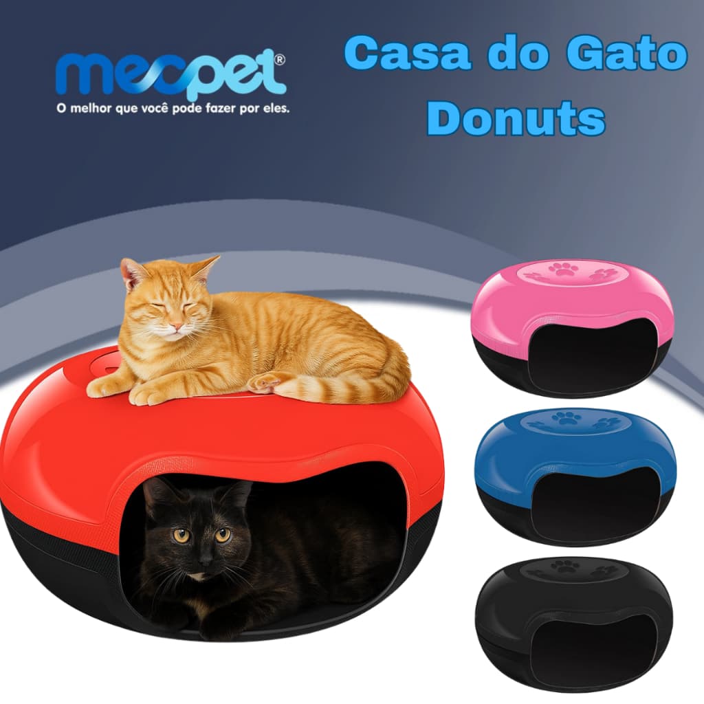 Casinha Cama Casa Toca Para Gato Arredondada Divertida