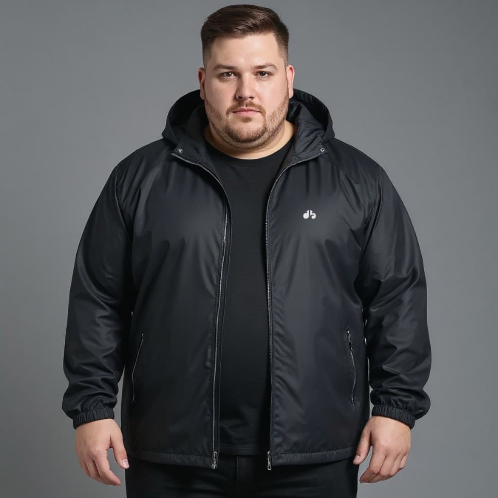 Jaqueta Corta Vento Masculina Plus Size P ao G4 Capuz Forrado Impermeável