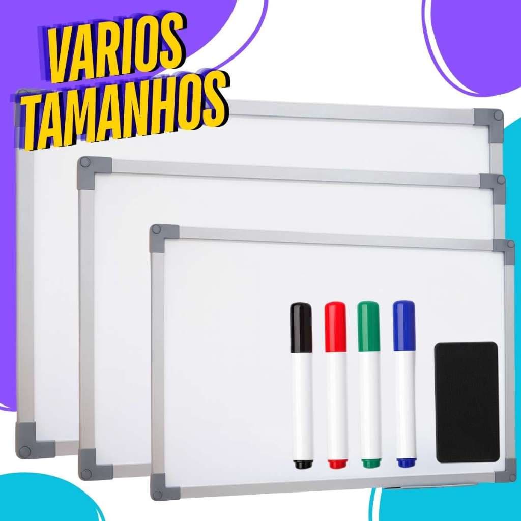 Lousa Branca Grande Quadro Branco Anotações + 4 Canetas