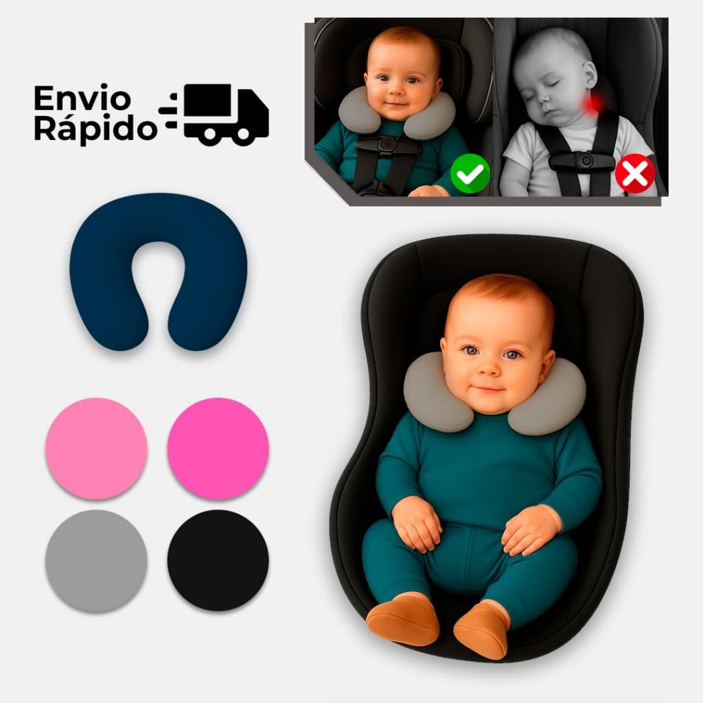 Almofada de pescoço travesseiro viagem Bebê e criança infantil