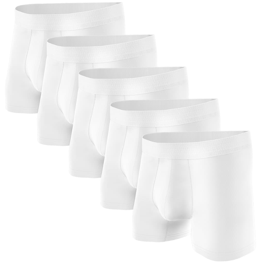 Kit 5 Cuecas Box Boxer  Branca Masculina Confortável Premium