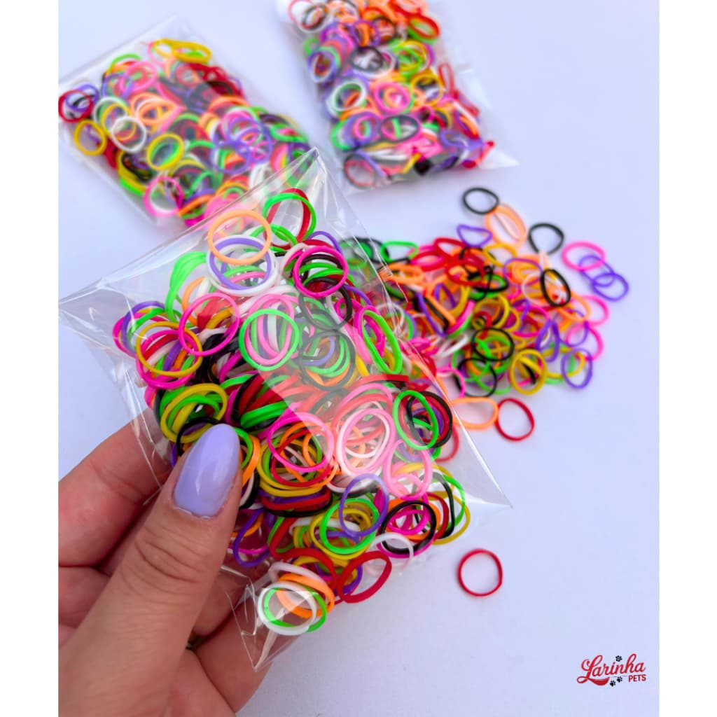 Elásticos Borrachinha para penteados de Pets - 400/800 elásticos