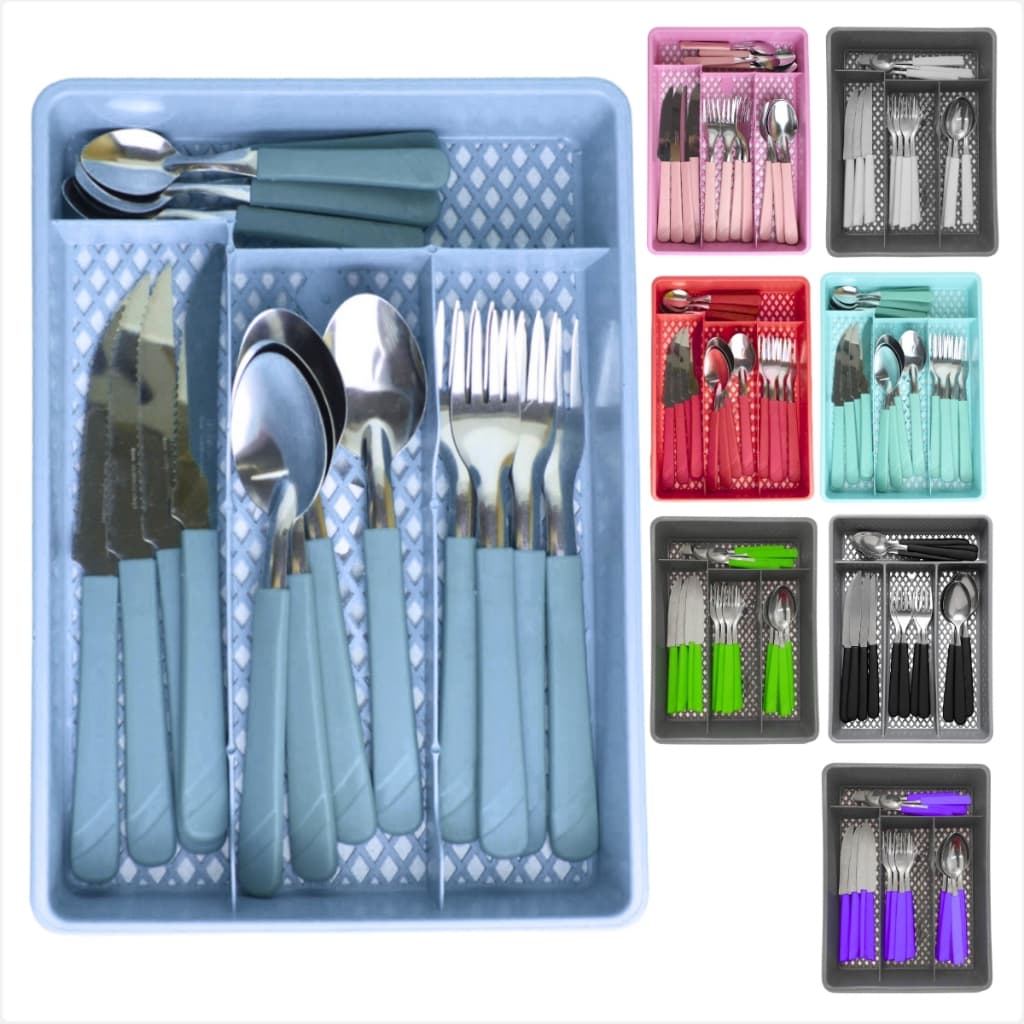 Conjunto de talheres ergonômico Organizador de gavetas Faqueiro para mesa posta 17 peças