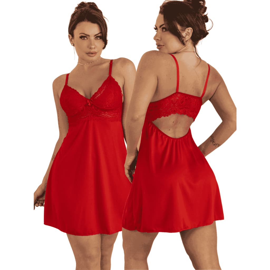 Camisola acompanha calcinha fio dental  Vestido Lingerie Pijama  Feminina.