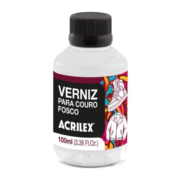 Verniz Couro Fosco,Semi Fosco ou Brilhante 100ml Acrilex