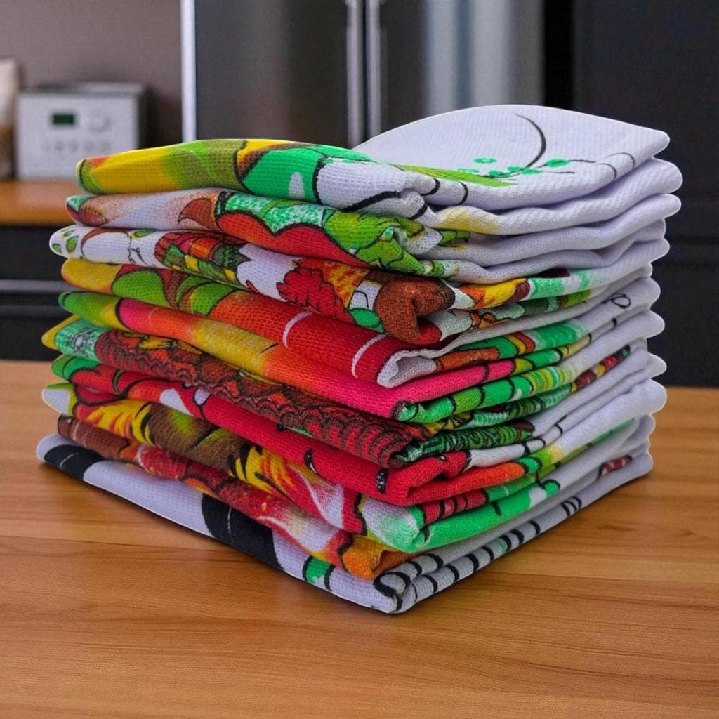 PANO DE PRATO, KIT COM 15, 10 OU 5 unidades,100% Algodão estampas variada, medida 0,45x0,75.