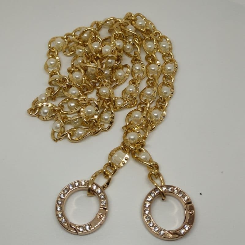 Alça Para Confecção de Bolsa Com pérola 1 Metro