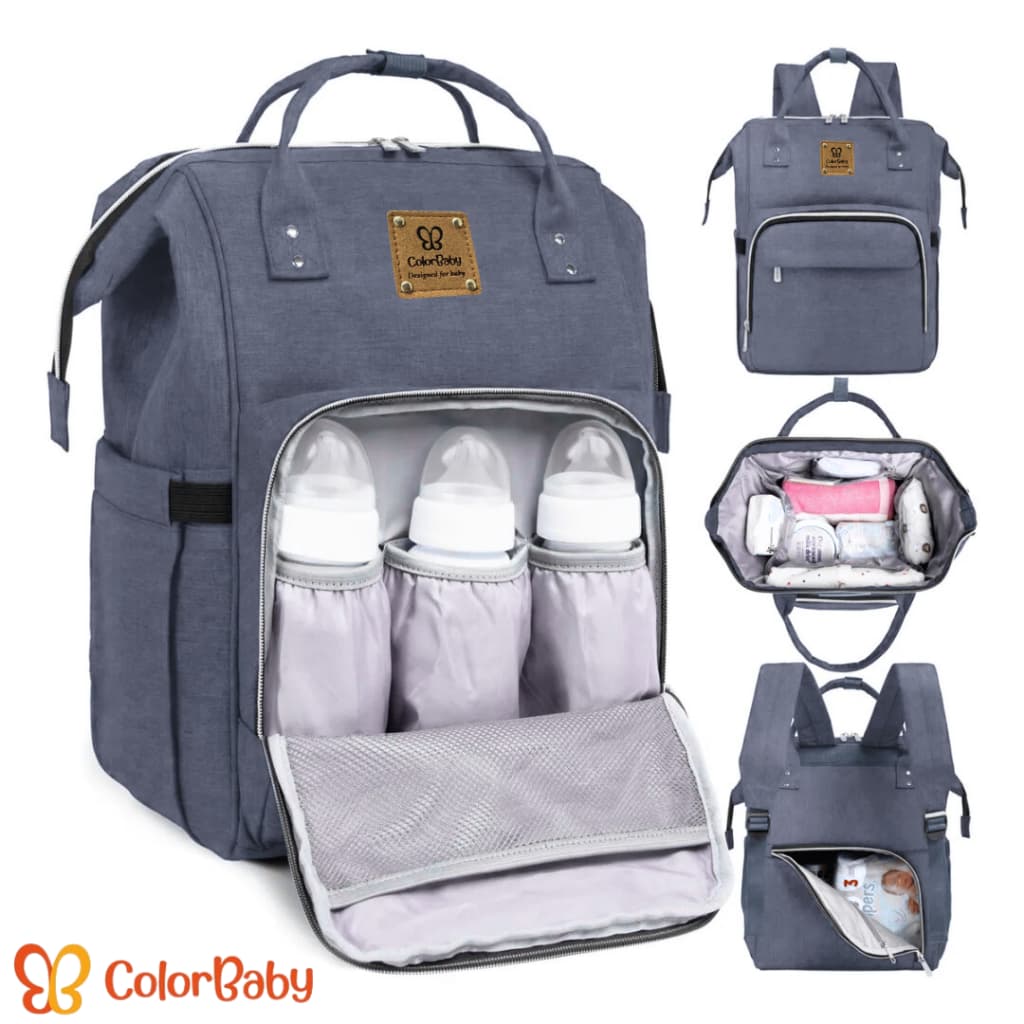 Bolsa Mochila Maternidade Unissex com Trocador, Compartimentos Térmico, Impermeável e Alça para Carrinho ColorBaby