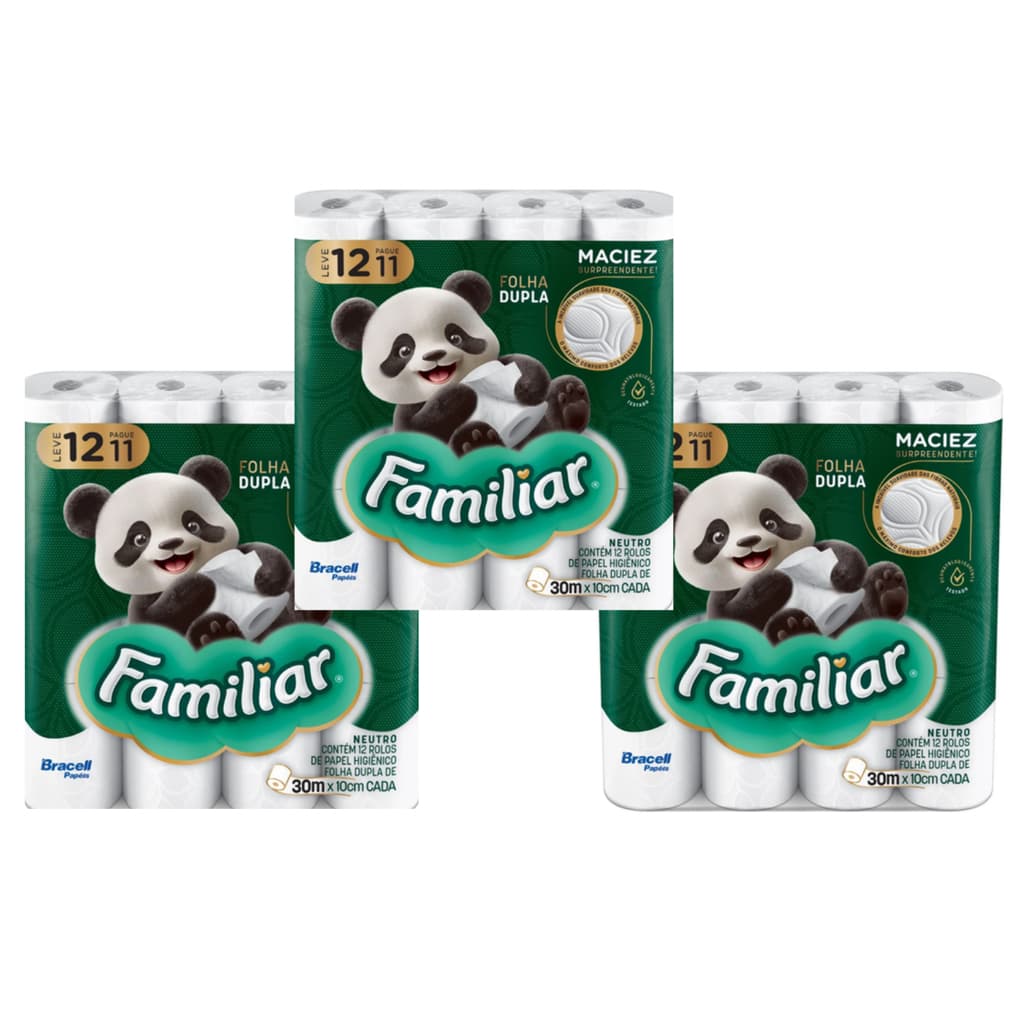 Papel Higiênico Familiar Folha Dupla Macia Com 30 Metros Por Rolo
