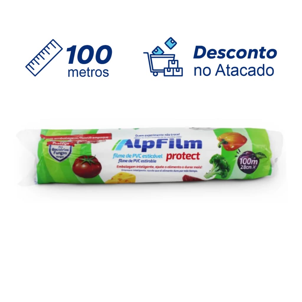 Filme PVC Alpfilm - Plástico Filme Esticável 28cm x 100 Metros