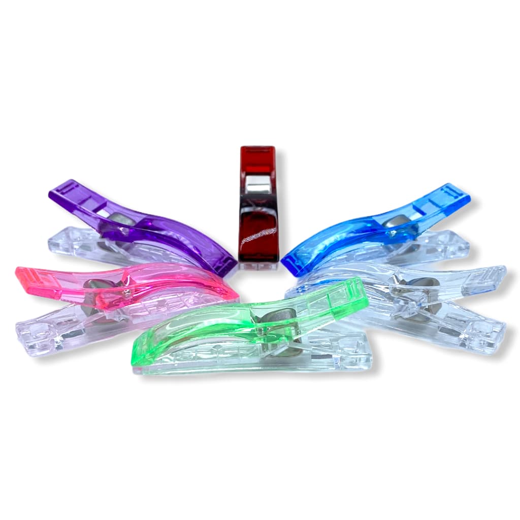 Clipe de Costura Coloridos Multiuso Plástico para Artesanato e Decoração de Festa - Prendedor Patchwork Grande