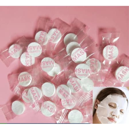 Kit 50 Máscara Facial Comprimida Desidratada Para Hidratação Limpeza de Pele