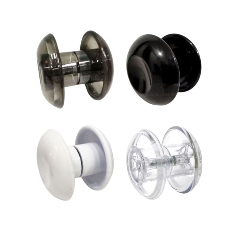 Puxador Redondo Acrílico 1 Furo Para Portas De Vidro Blindex