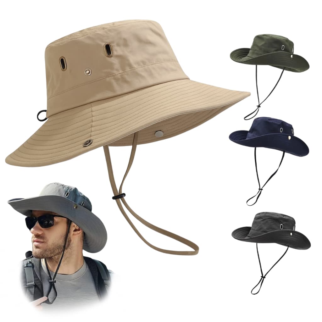 Chapéu de Sol Masculino Feminino Trilha Camping Proteção UV 50+ Respirável Dobrável Chapeu Camping