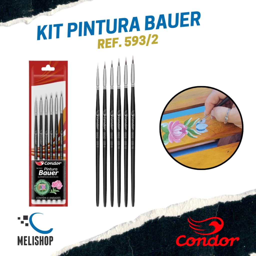 Kit Pincel para Pintura Bauer Superfícies Rústicas REF. 593/2 Condor