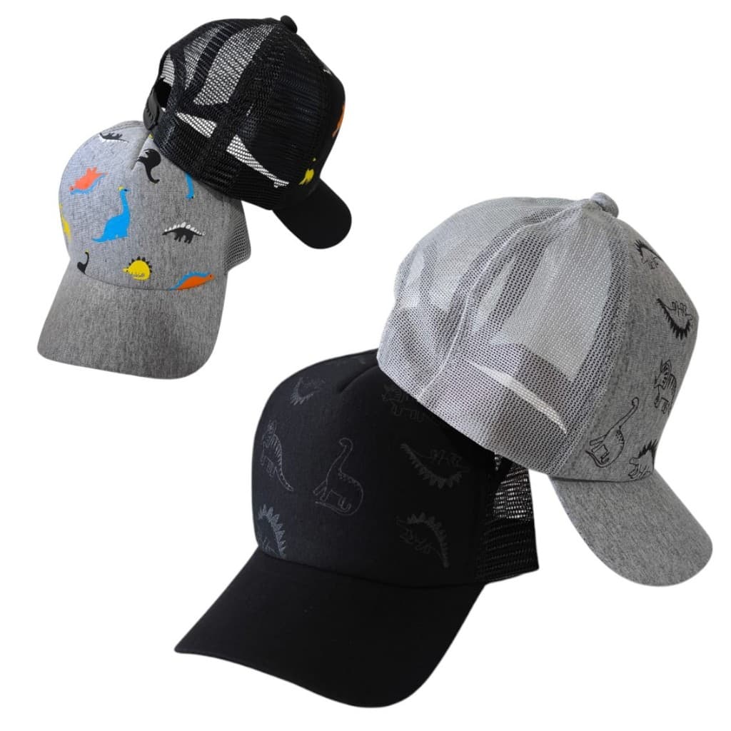 Boné infantil bebê de 1 ate 4 anos Estampados Trucker Dinossauro