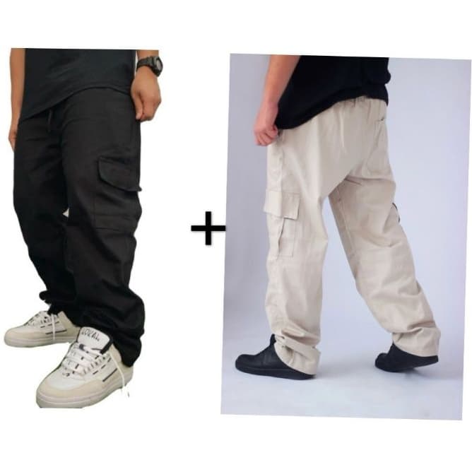 KIT 02 Calça Cargo Masculina 5 Bolso Skate Premium Streetwear
