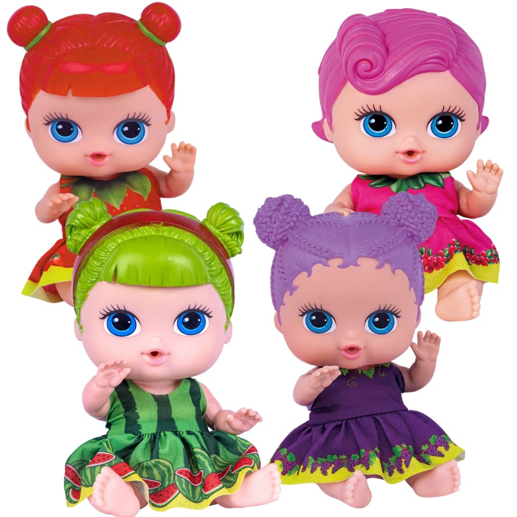 Boneca Coleção Frutinhas Cheiro de Fruta Morango Uva Groselha Cotiplas Brinquedo Menina Bonequinha