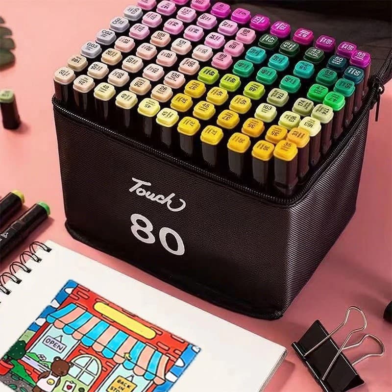 12/24/36/48/60/80 Cores Caneta Marcadora De Ponta Dupla Conjunto De Canetas De Aquarela Especial