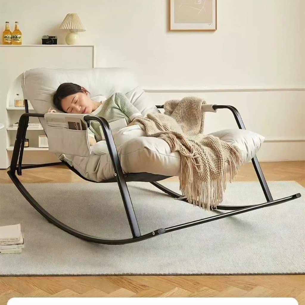 Cadeira de balanço para adultos, assento duplo, sofá preguiçoso, cadeira confortável e preguiçosa