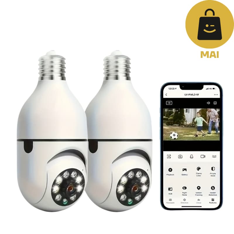 Câmera Segurança Prova D'água Infravermelho Lâmpada Sem Fio 8177