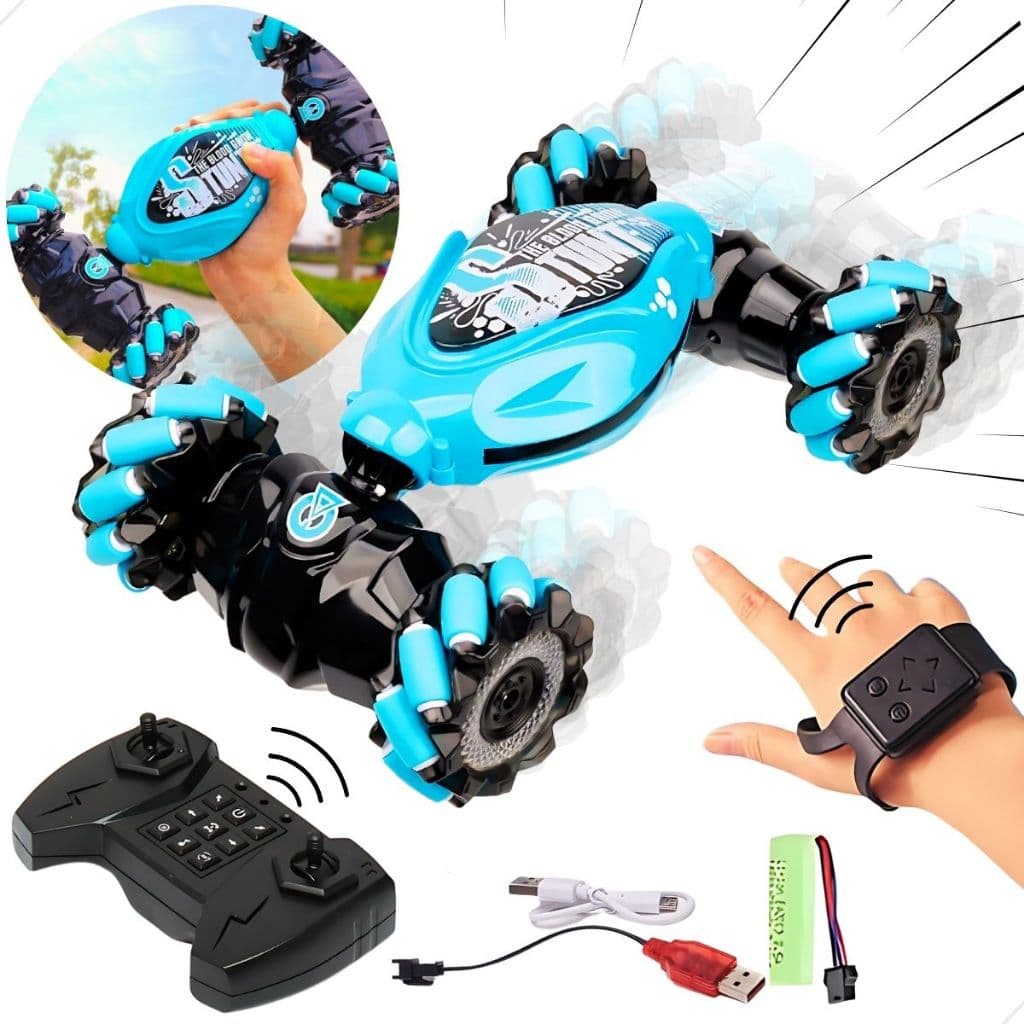 Carrinho Controle Remoto Brinquedo Menino Acrobático Stunt Anda de Lado Drift 360 Led Sensor De Mão