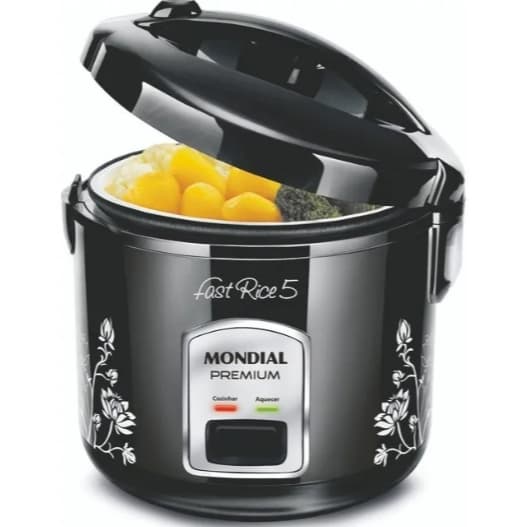 Panela Elétrica de Arroz Mondial Fast Rice Premium NPE-08-5X + Função Aquecer - Preta