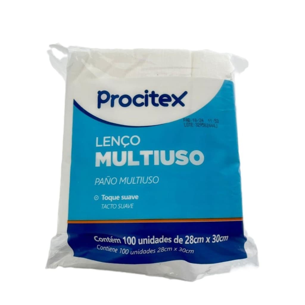 Lenço P/ Banho 28x30 Não Tecido C/100 Unidades - Procitex - Cremer - ENVIO EXPREES