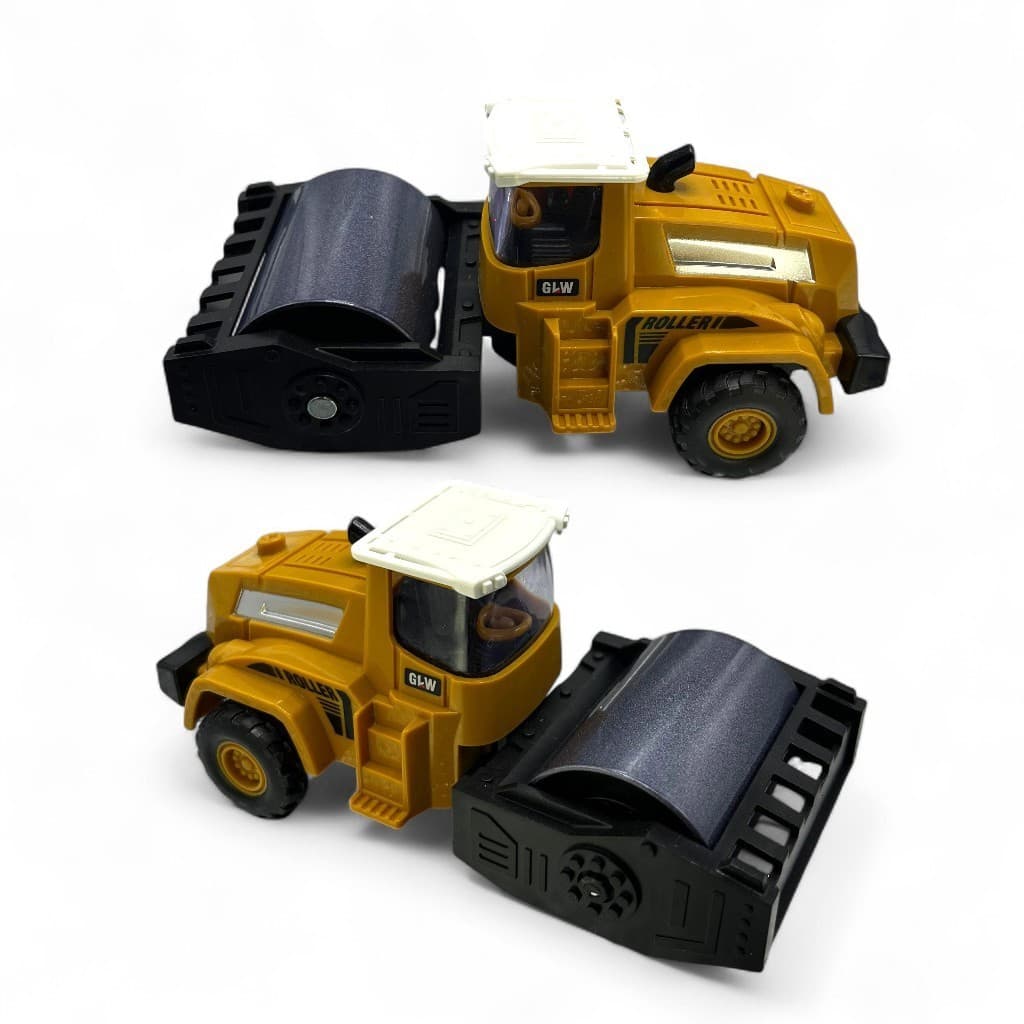 Miniatura Rolo Compressor Brinquedo Metal Fricção Pneus de Borracha Coleção