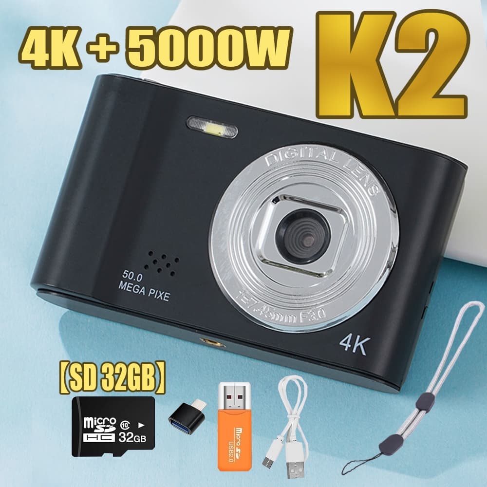 2025 K2 novo Câmera digital CCD retro 4K HD câmera cartão esportes vídeo ao ar livre