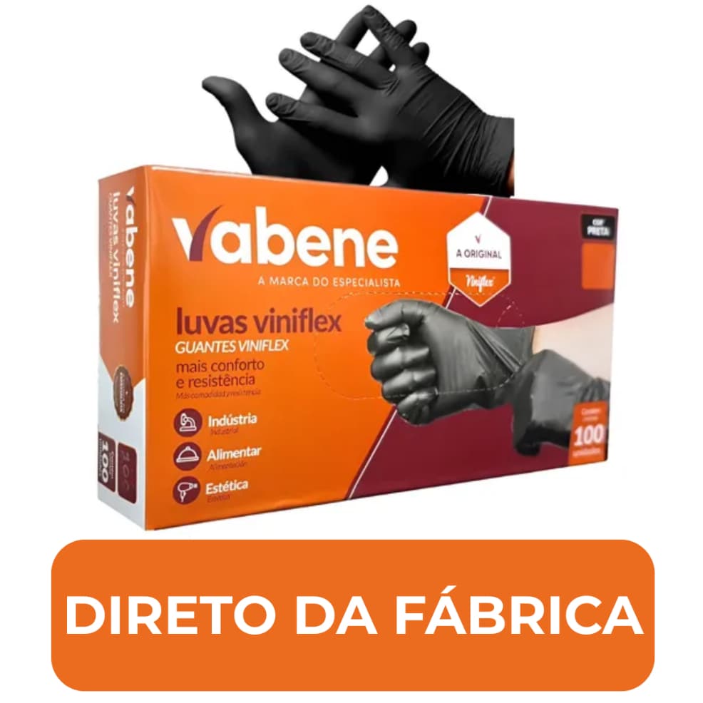 Luva Preta TPE Vinil Flex sem Pó Descartável  Tamanhos P M G GG | Envio Imediato | Ambidestra