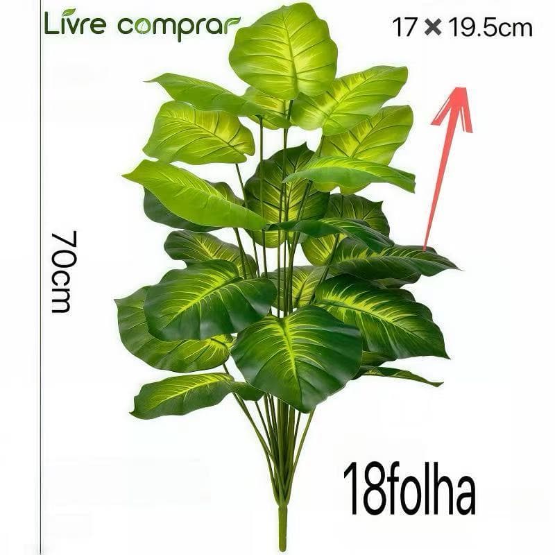 Árvore de folha artificial grande de 18 folhas para decoração