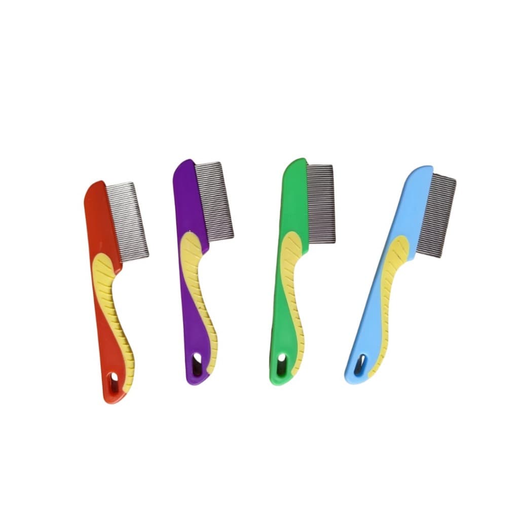 Pente Anti Pulga Carrapato Inox Compacta Ergonomica Pequeno Grande Porte Pet Cerdas Curtas Longas