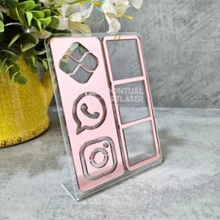 Placa Pix Acrílico Espelhado Pagamento Seguro QR Code 3 em 1 Personalizada