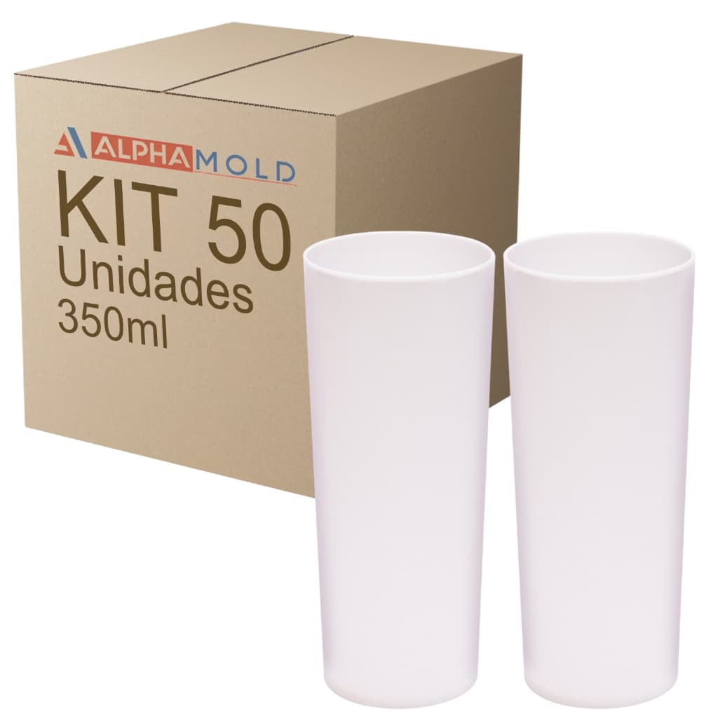 Kit 50 Copo Long Drink 350ml Resistente Festa Atacado Varejo Aniversário Formatura Casamento Noivado