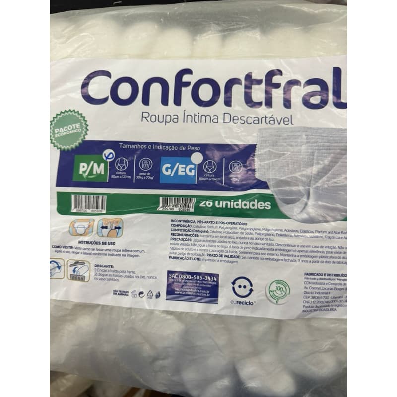 fralda calça adulto idoso tipo calcinha cueca confortfral