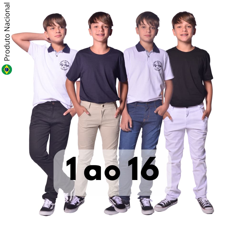 Calça Jeans Infantil Juvenil Menino Lycra Várias Cores 1 ao 16