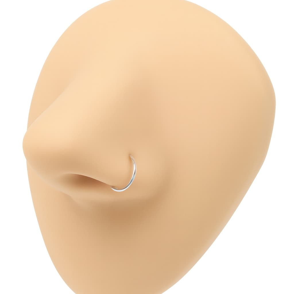 Piercing Argola Lisa 6mm Prata 925 Nariz Tragus Helix